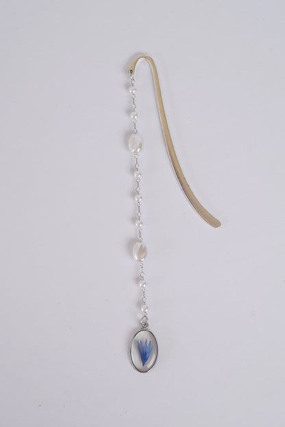 Pressed Flower Bookmark - Blue Cornflower
