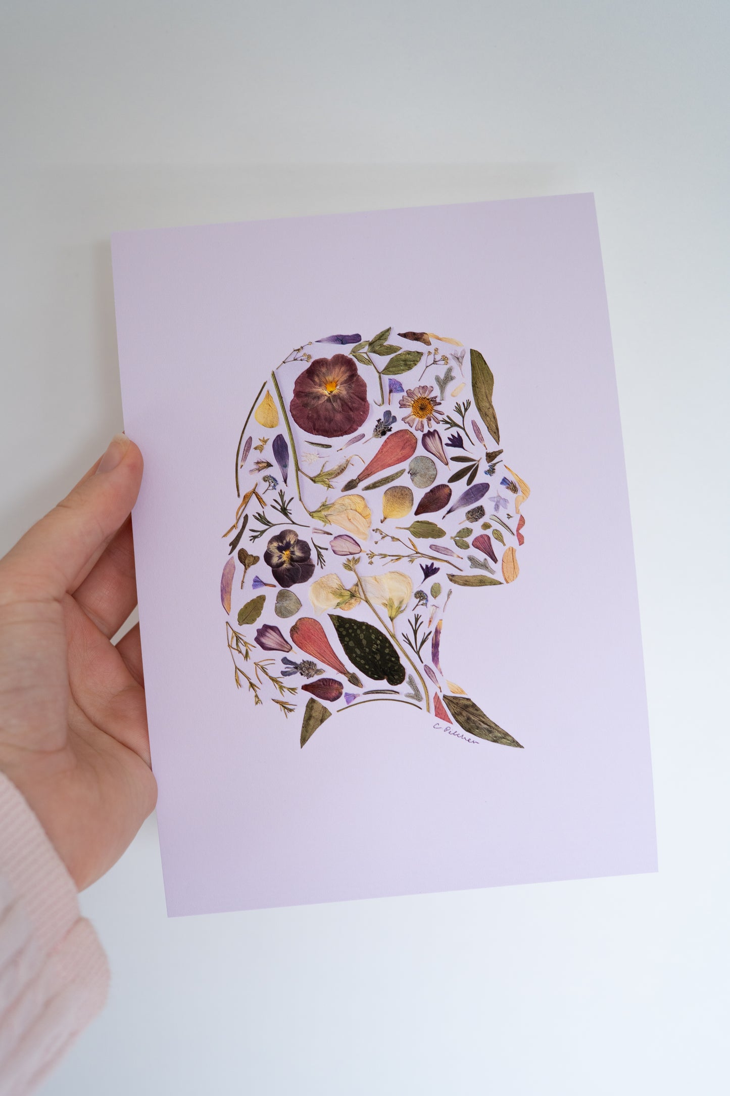 A5 Pressed Flower Face Print