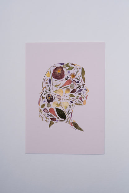 A5 Pressed Flower Face Print