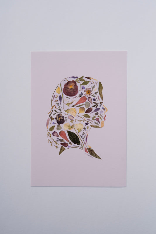 A5 Pressed Flower Face Print