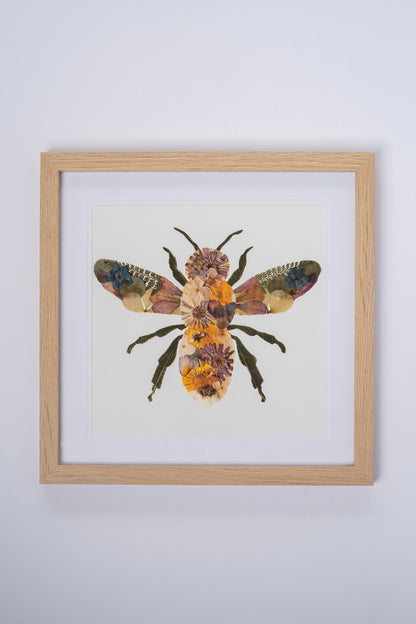 Pressed Flower Bee Framed
