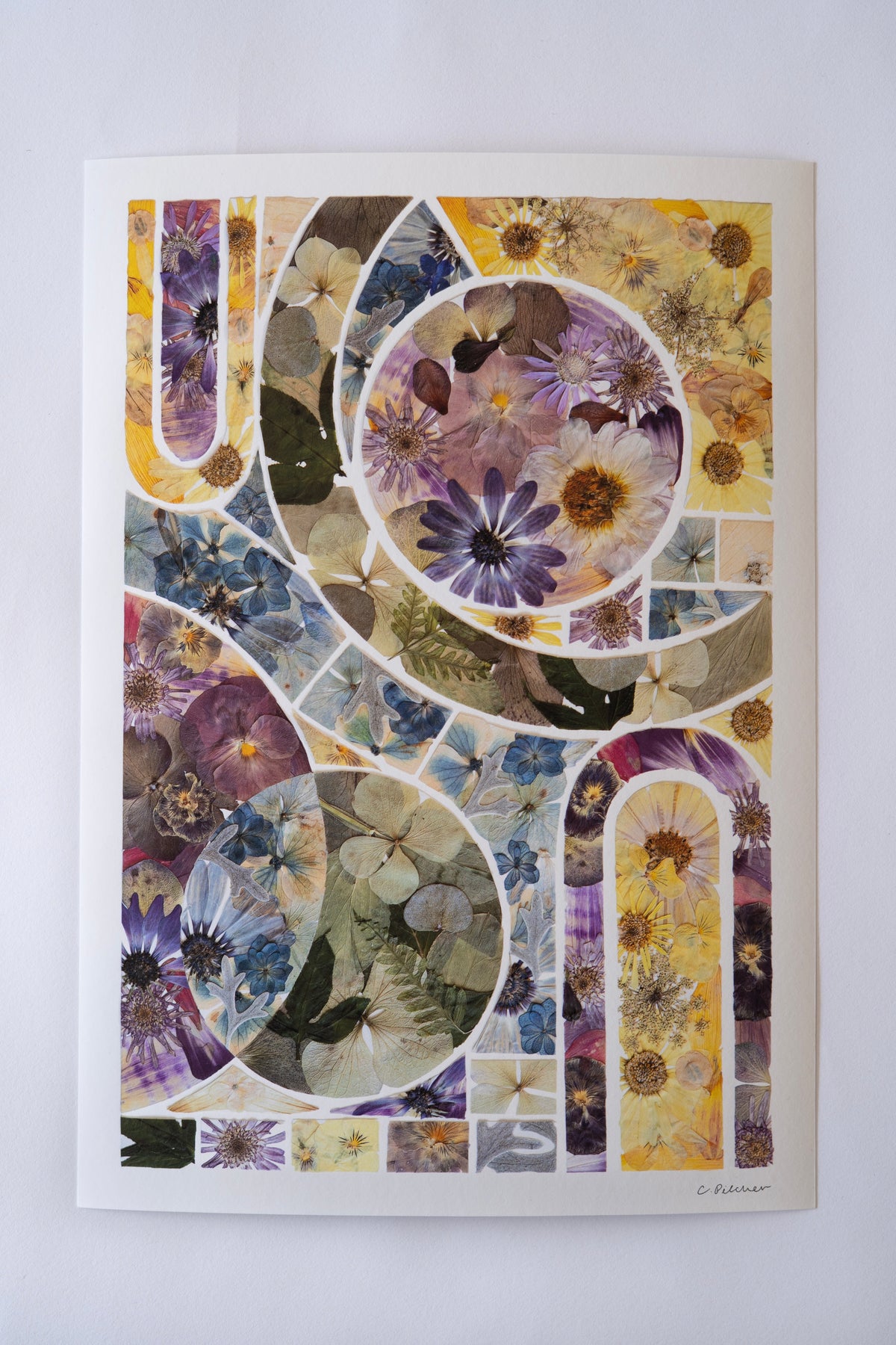 Geometric Pressed Flower Print