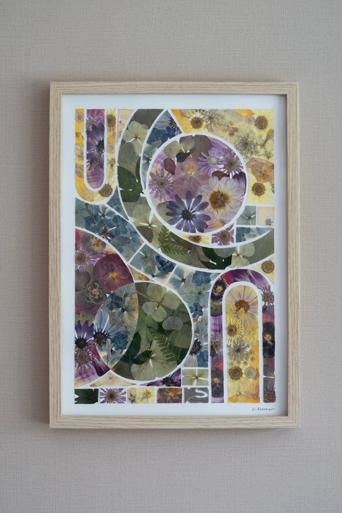 Geometric Pressed Flower Print