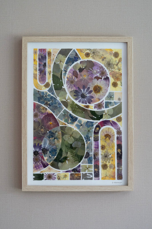 Geometric Pressed Flower Print